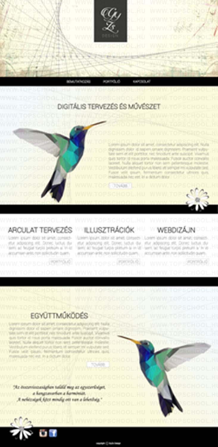 Gyimesi Zsuzsa grafikus képzés végén leadott vizsgaremek 