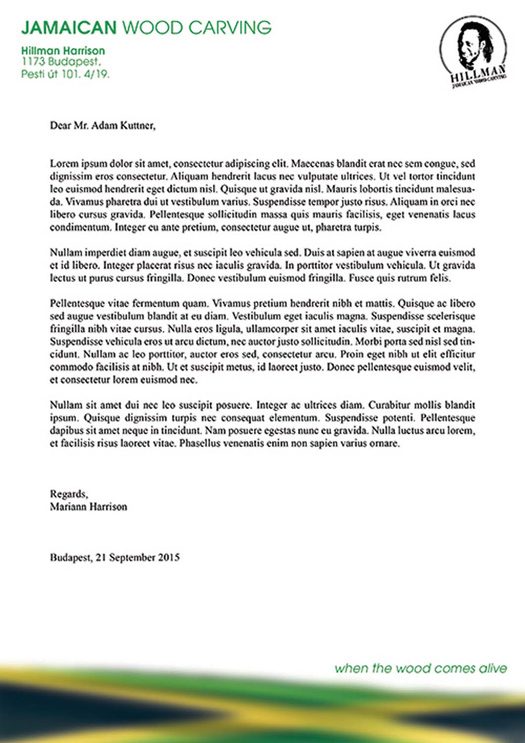 Harrison Mariann grafikus képzés végén leadott vizsgaremek 