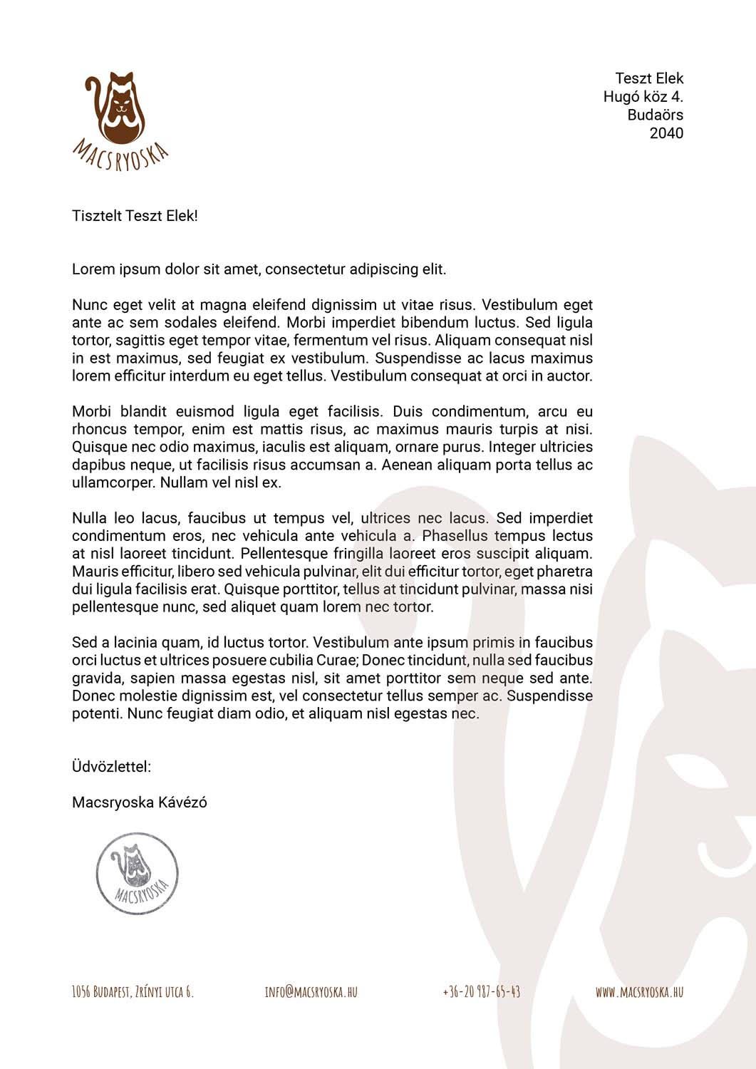 Horváth András grafikus képzés végén leadott vizsgaremek 